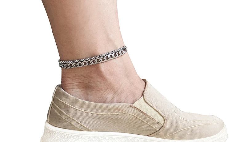 Stainless Steel Anklets For Women Beach Foot Jewelry Leg Chain Ankle Bracelets Men or Women Holiday Accessories 2025 New