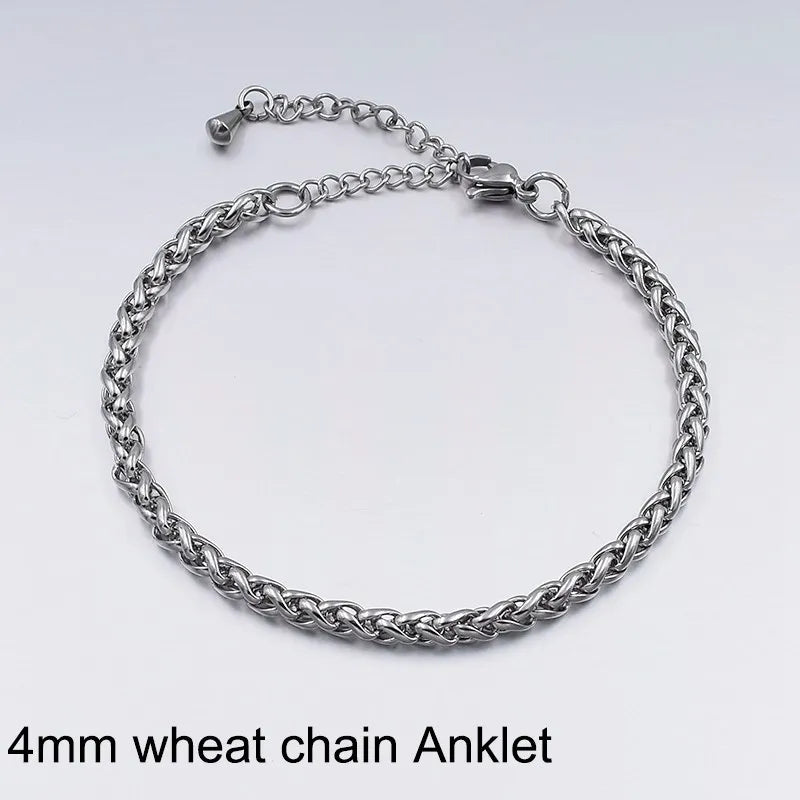 Stainless Steel Anklets For Women Beach Foot Jewelry Leg Chain Ankle Bracelets Men or Women Holiday Accessories 2025 New