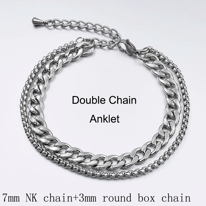 Stainless Steel Anklets For Women Beach Foot Jewelry Leg Chain Ankle Bracelets Men or Women Holiday Accessories 2025 New