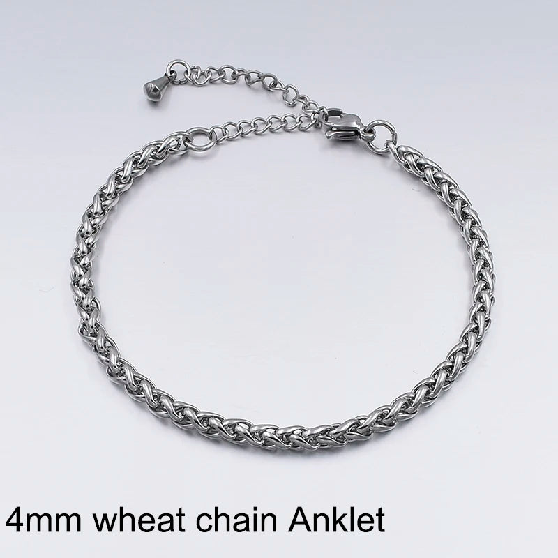 Stainless Steel Anklets For Women Beach Foot Jewelry Leg Chain Ankle Bracelets Men or Women Holiday Accessories 2025 New