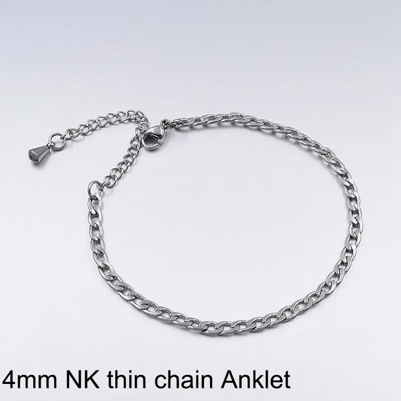 Stainless Steel Anklets For Women Beach Foot Jewelry Leg Chain Ankle Bracelets Men or Women Holiday Accessories 2025 New