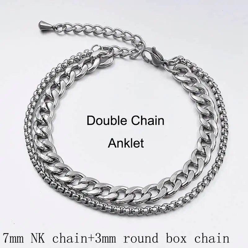 Stainless Steel Anklets For Women Beach Foot Jewelry Leg Chain Ankle Bracelets Men or Women Holiday Accessories 2025 New
