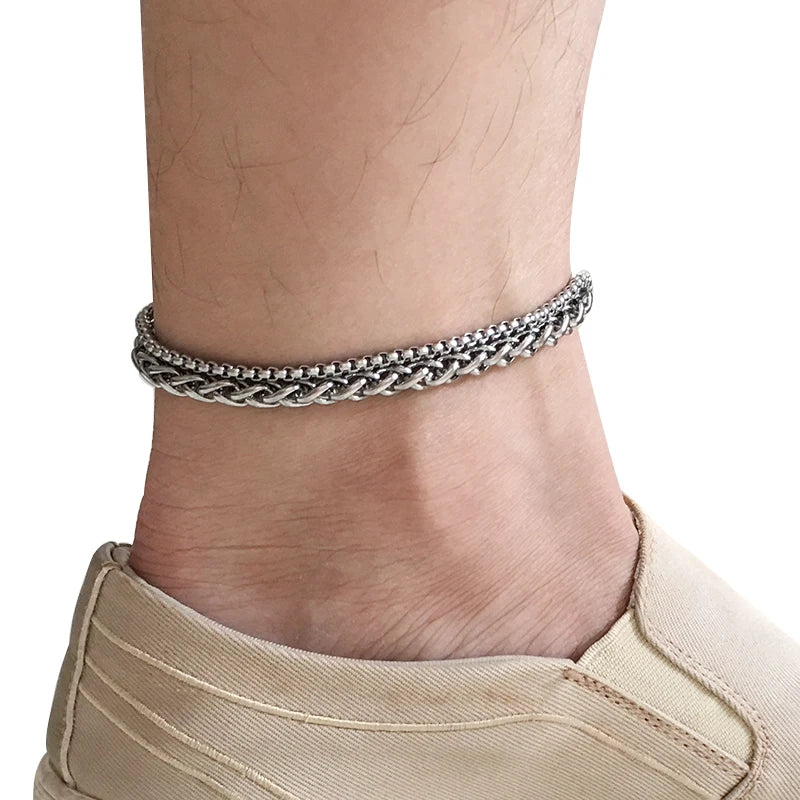 Stainless Steel Anklets For Women Beach Foot Jewelry Leg Chain Ankle Bracelets Men or Women Holiday Accessories 2025 New