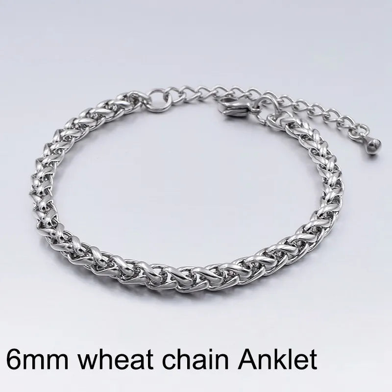 Stainless Steel Anklets For Women Beach Foot Jewelry Leg Chain Ankle Bracelets Men or Women Holiday Accessories 2025 New