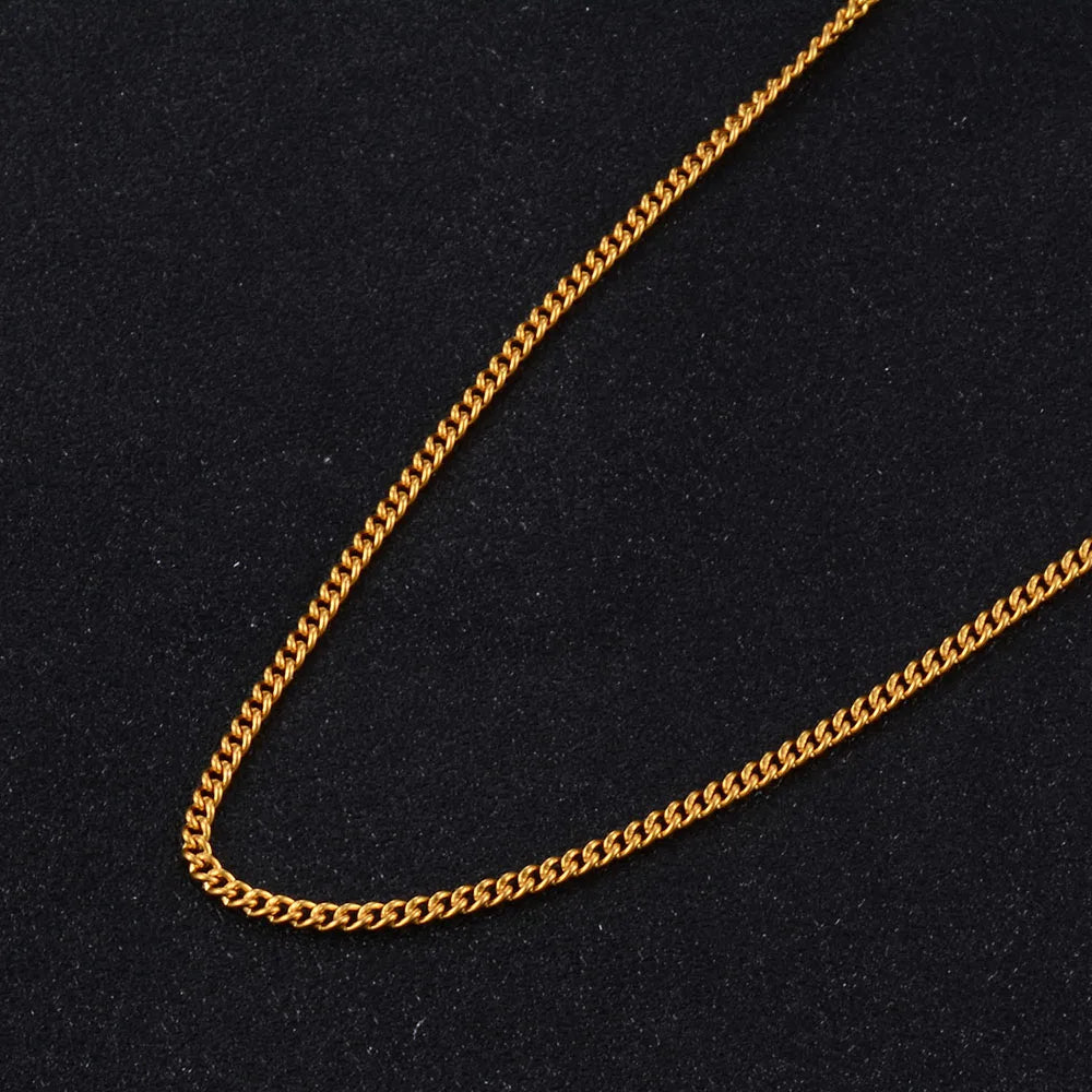 1.2 Width Stainless Steel Thin Basic Necklace Various Matching Fundamental Chain for Women Men Gold/ Silver color as Gift Woles