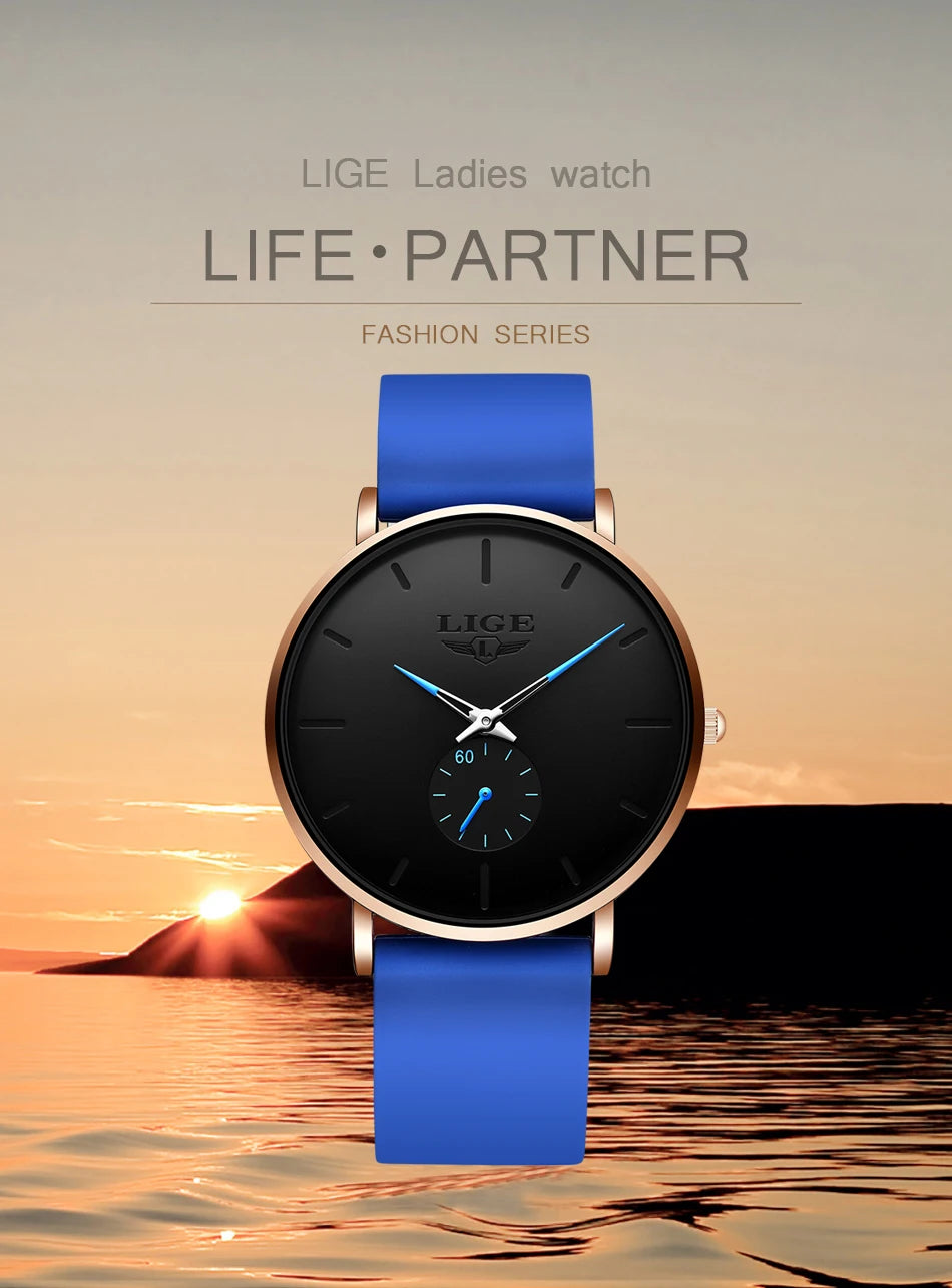 LIGE New Rose Gold Women Watch Business Quartz Watch Ladies Top Brand Luxury Female Wrist Watch Women Girl Clock Relogio Feminin