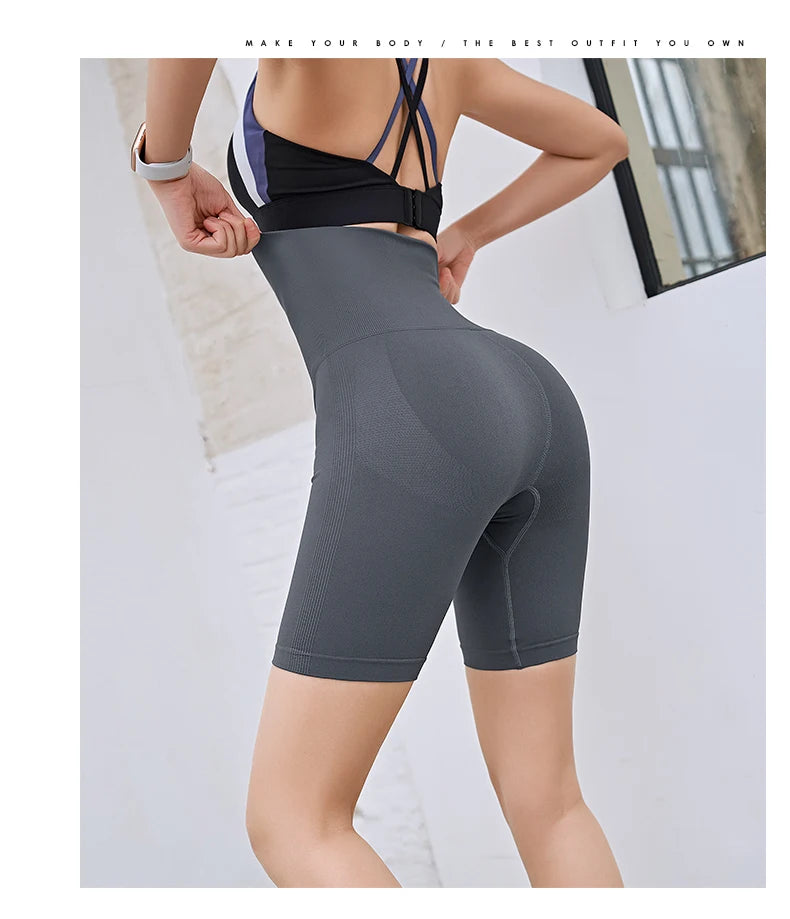 Fitness Women Corset Push Hip Postpartum High Waist Yoga Pants Workout Seamless Leggings Sportswear Gym Running Training Tights