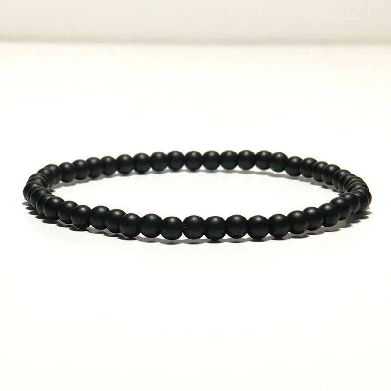 4mm Small Stone Bracelet For Women Men High Quality Map Lava Tiger Eyes Beaded Braclet Yoga Charm Braslet Accessories Jewelry