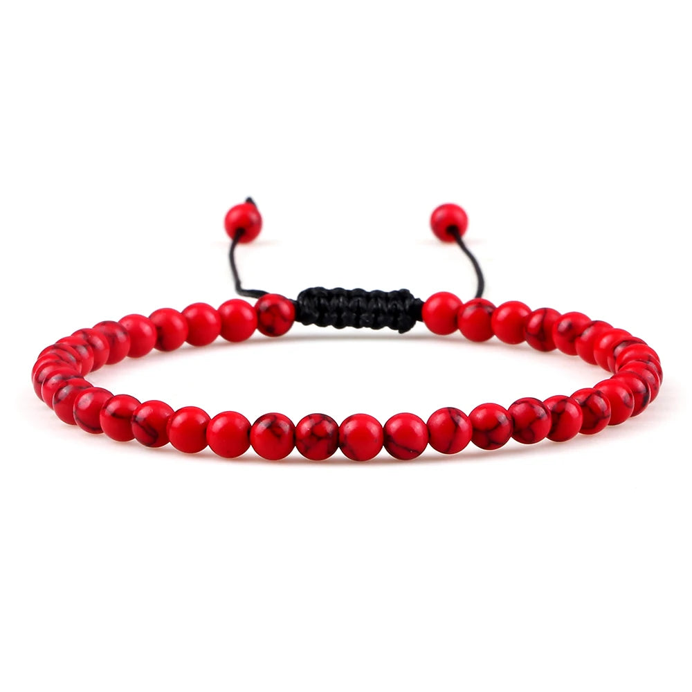 Adjustable 4mm Chakra Beads Bracelet Mini Natural Stone Agats Lava Tiger Eye Beaded Bracelets & Bangles Women Men Gift Jewelry