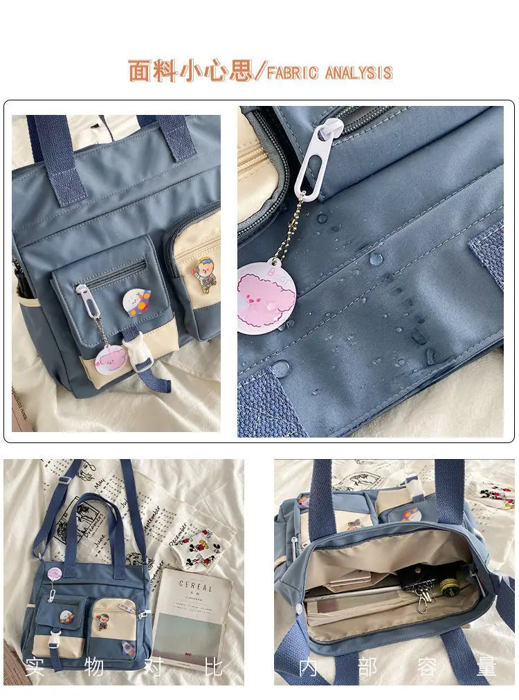 Waterproof Canvas Women Handbags Shoulder Bags Nylon Ladies Tote Messenger Bag Oxford Handbag Crossbody Bags for Girls Satchels