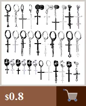 New Punk Stainless Steel Chain Hoop Earrings For Women Men 2021 Trendy Goth Pop Hip Hop Pendants Ear Jewelry Accessories Earring