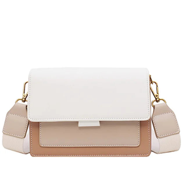 Contrast Color Leather Shoulder Bags For Women New Travel Crossbody Bag  Fashion Simple Shoulder Bag Ladies Flap Bag Handbag