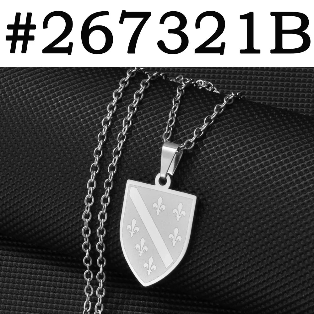 Anniyo Bosnians Pendant Necklaces Gold Color Silver Color Charm Bosna Bosniak Jewelry #264521