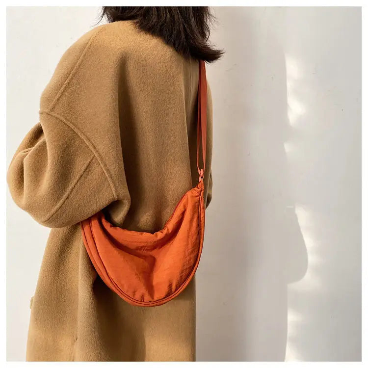 Simple Design Women's Messenger Bag Fashion Ladies Nylon Hobos Small Shoulder Bags Vintage Female Girls Purse Cloth Handbags