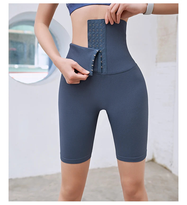Fitness Women Corset Push Hip Postpartum High Waist Yoga Pants Workout Seamless Leggings Sportswear Gym Running Training Tights