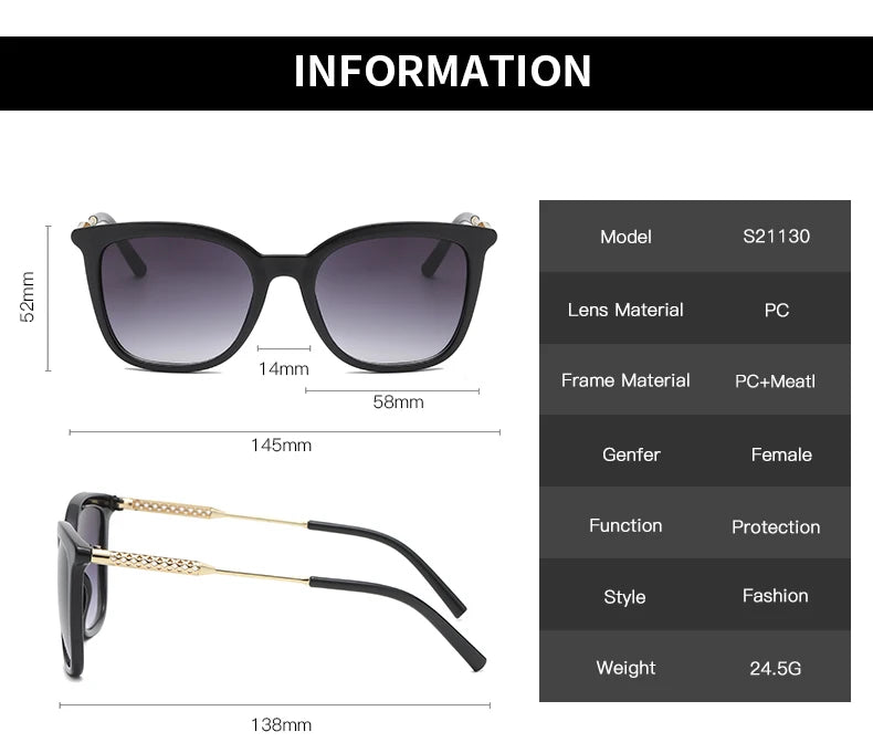 Classic Square Vintage Sunglasses - Alloy Frame Retro Trend UV400