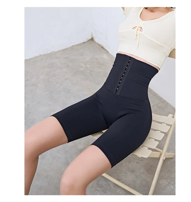 Fitness Women Corset Push Hip Postpartum High Waist Yoga Pants Workout Seamless Leggings Sportswear Gym Running Training Tights