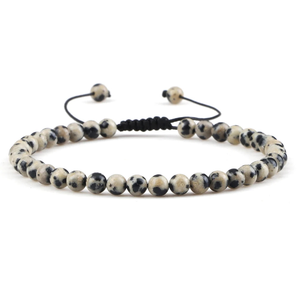 Adjustable 4mm Chakra Beads Bracelet Mini Natural Stone Agats Lava Tiger Eye Beaded Bracelets & Bangles Women Men Gift Jewelry