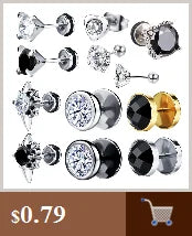 New Punk Stainless Steel Chain Hoop Earrings For Women Men 2021 Trendy Goth Pop Hip Hop Pendants Ear Jewelry Accessories Earring