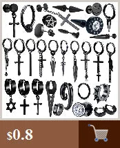 New Punk Stainless Steel Chain Hoop Earrings For Women Men 2021 Trendy Goth Pop Hip Hop Pendants Ear Jewelry Accessories Earring