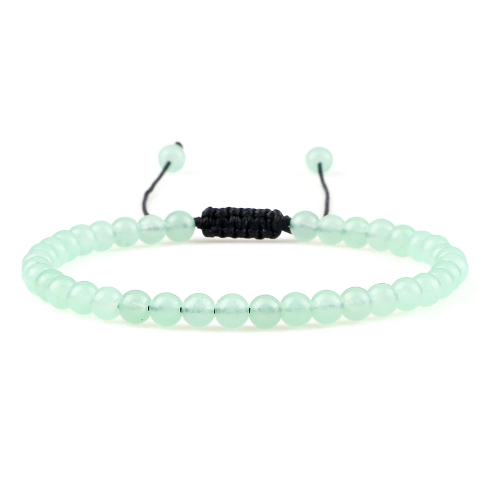 Adjustable 4mm Chakra Beads Bracelet Mini Natural Stone Agats Lava Tiger Eye Beaded Bracelets & Bangles Women Men Gift Jewelry