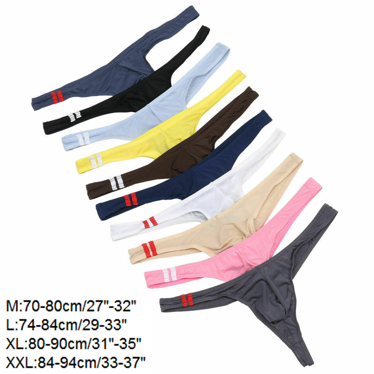 Men's Bikini G-strings Lingerie Underwear Smooth Briefs Tangas Thongs Underpants Men Low Waist Panties