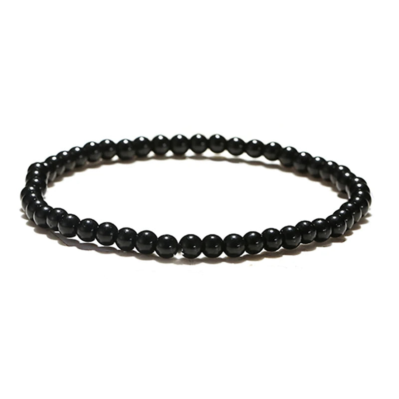 4mm Small Stone Bracelet For Women Men High Quality Map Lava Tiger Eyes Beaded Braclet Yoga Charm Braslet Accessories Jewelry