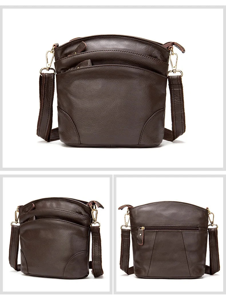 Genuine Leather Women Messenger Bags Cow Leather Crossbody Shoulder Bag Small Female Handbags Capacity Phone Bag for Girls
