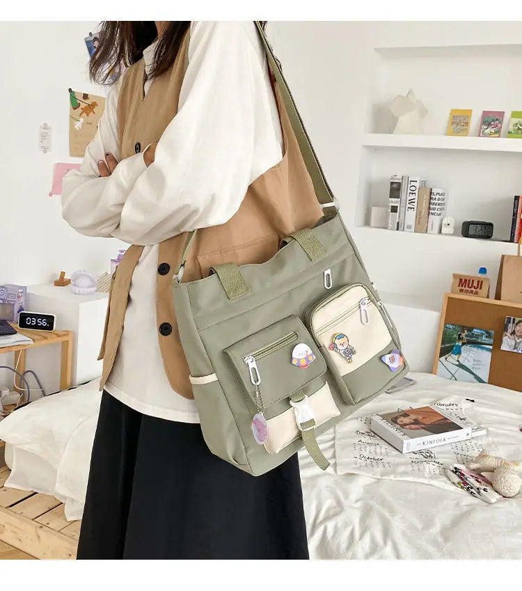 Waterproof Canvas Women Handbags Shoulder Bags Nylon Ladies Tote Messenger Bag Oxford Handbag Crossbody Bags for Girls Satchels