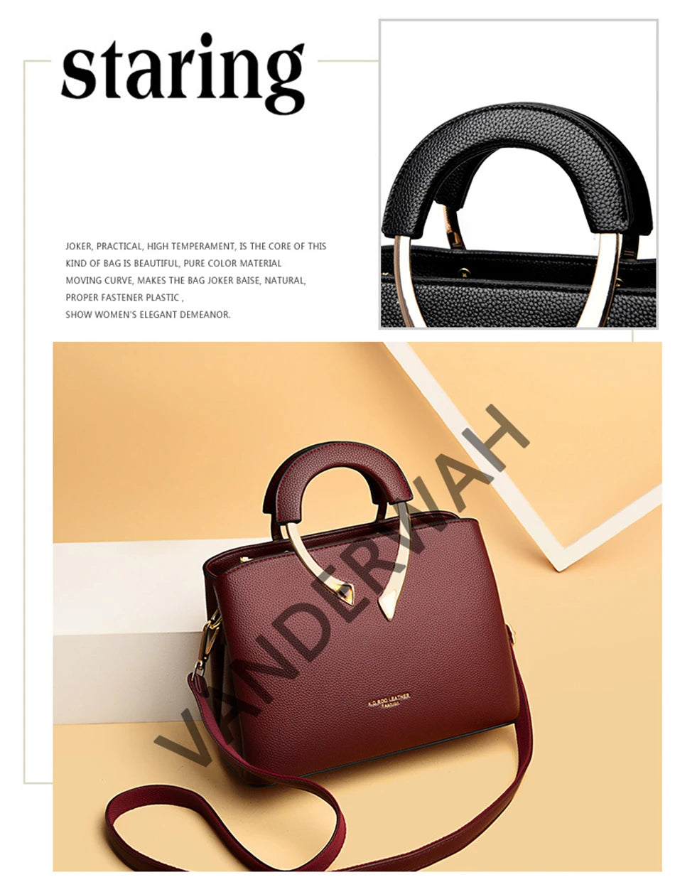 VANDERWAH Leather Tote - Designer Crossbody Shoulder Bag 2024
