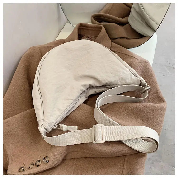 Simple Design Women's Messenger Bag Fashion Ladies Nylon Hobos Small Shoulder Bags Vintage Female Girls Purse Cloth Handbags