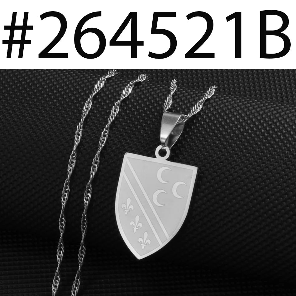 Anniyo Bosnians Pendant Necklaces Gold Color Silver Color Charm Bosna Bosniak Jewelry #264521