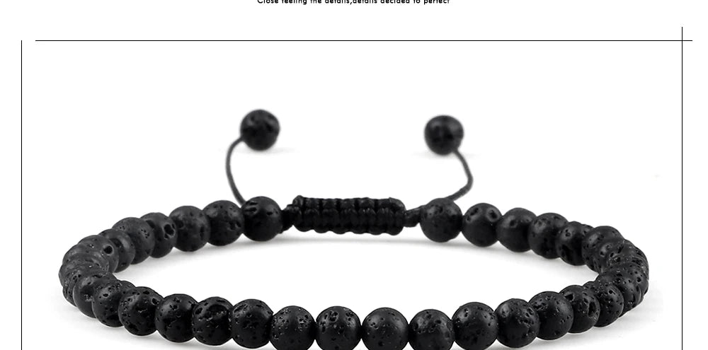 Adjustable 4mm Chakra Beads Bracelet Mini Natural Stone Agats Lava Tiger Eye Beaded Bracelets & Bangles Women Men Gift Jewelry