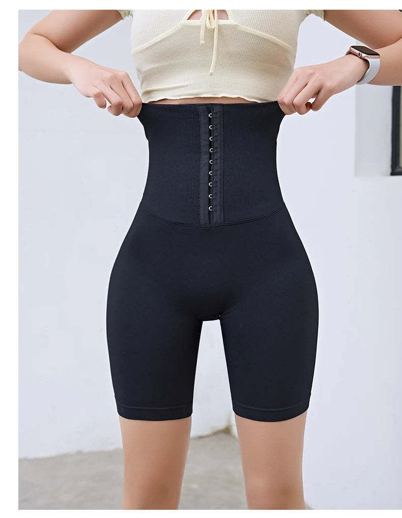 Fitness Women Corset Push Hip Postpartum High Waist Yoga Pants Workout Seamless Leggings Sportswear Gym Running Training Tights