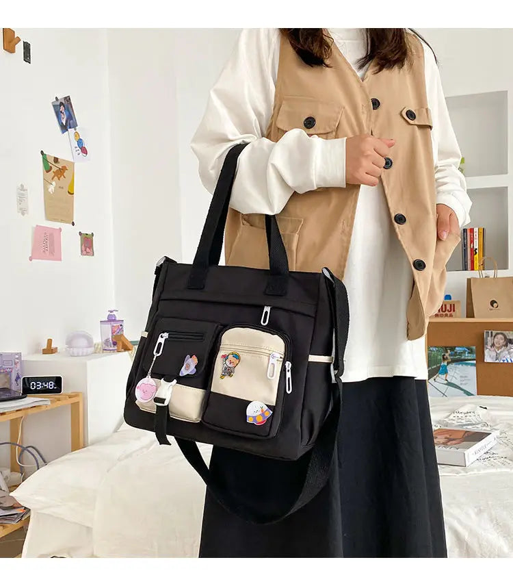 Waterproof Canvas Women Handbags Shoulder Bags Nylon Ladies Tote Messenger Bag Oxford Handbag Crossbody Bags for Girls Satchels