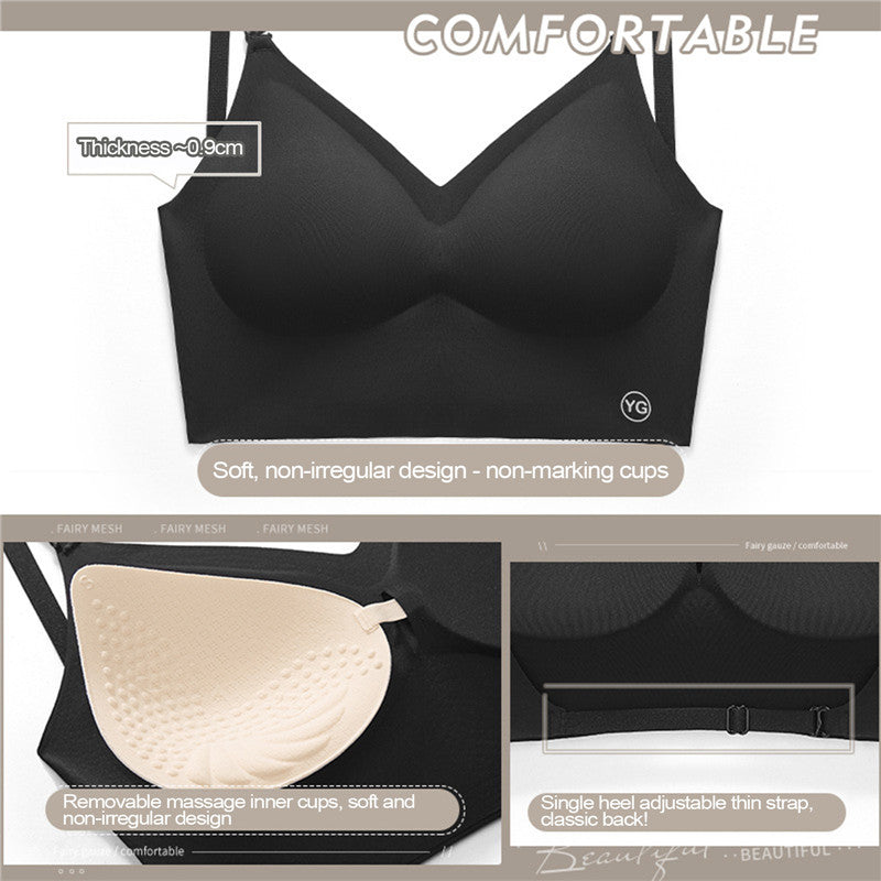 Women Invisible Bra Deep U Plunge Bras Backless Top for Dresses Sexy Lingerie with Transparent Strap Push Up Strapless Underwear