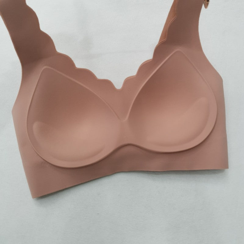 A /B / C Fixed Cup Seamless   Oversized Bra Thin Push Up  Women Underwear