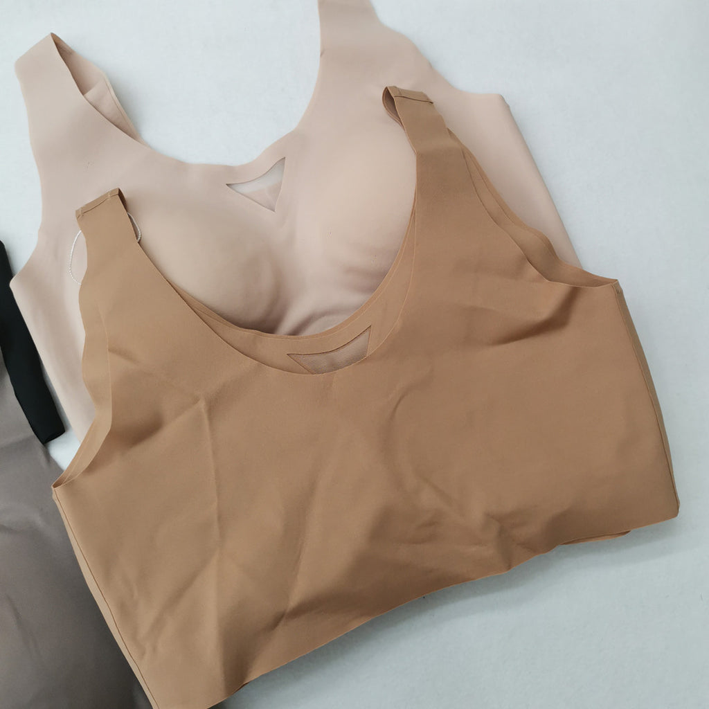 A /B / C Fixed Cup Seamless   Oversized Bra Thin Push Up  Women Underwear