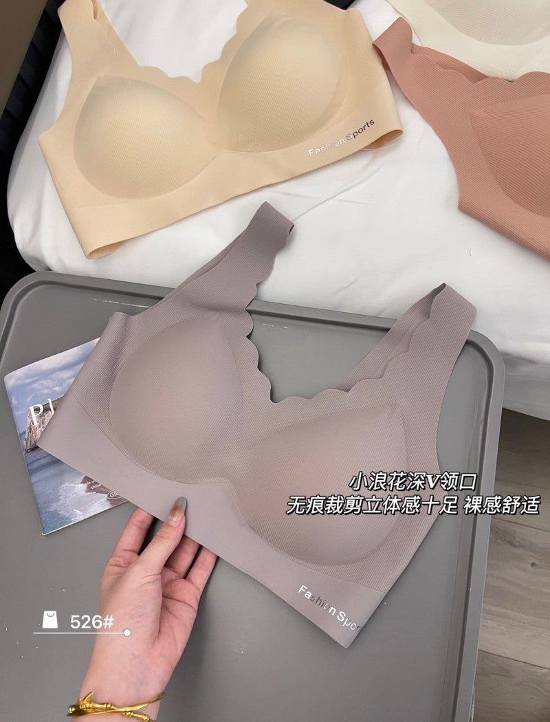 A /B / C Fixed Cup Seamless   Oversized Bra Thin Push Up  Women Underwear