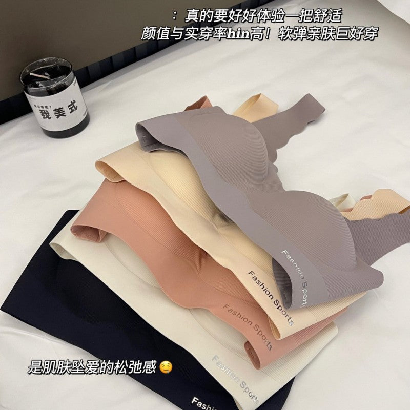A /B / C Fixed Cup Seamless   Oversized Bra Thin Push Up  Women Underwear