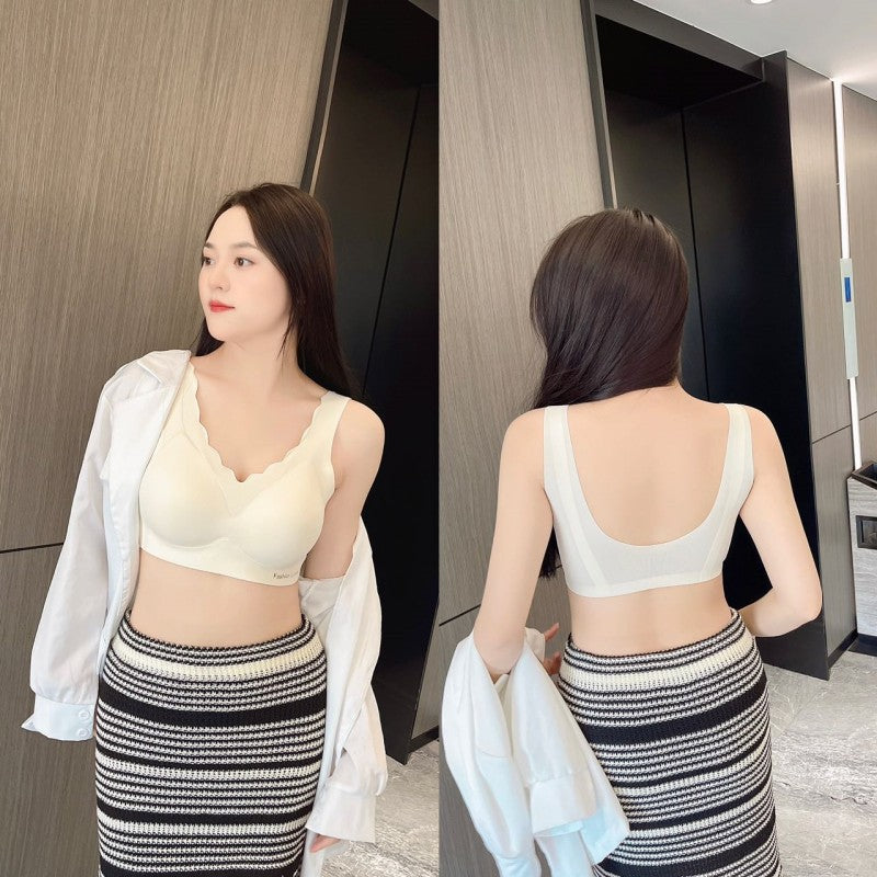 A /B / C Fixed Cup Seamless   Oversized Bra Thin Push Up  Women Underwear