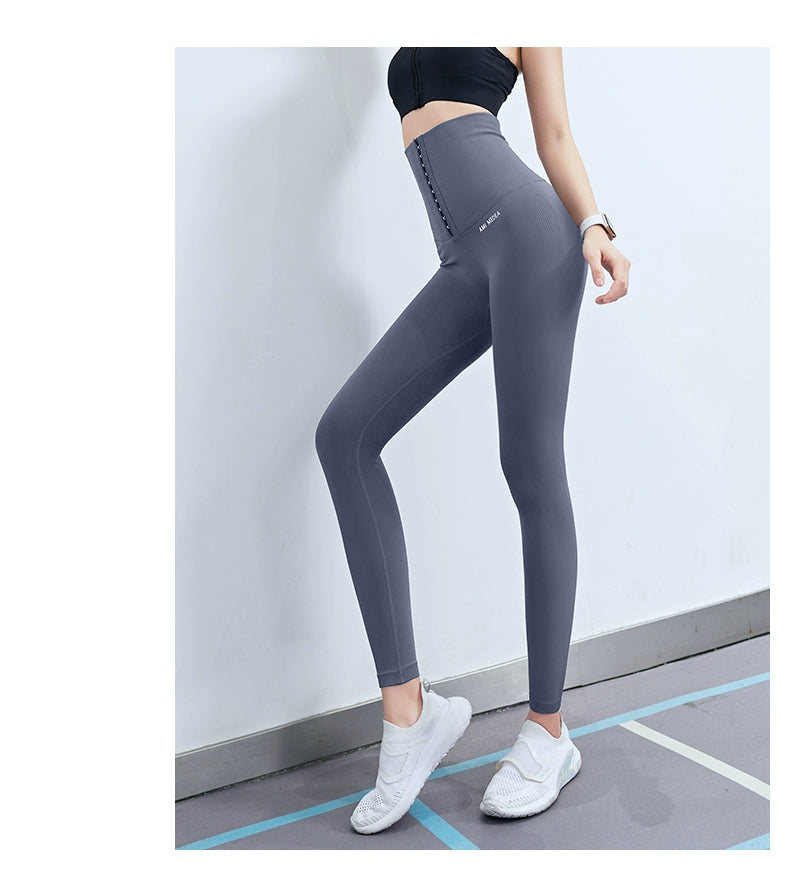 Fitness Women Corset Push Hip Postpartum High Waist Yoga Pants Workout Seamless Leggings Sportswear Gym Running Training Tights