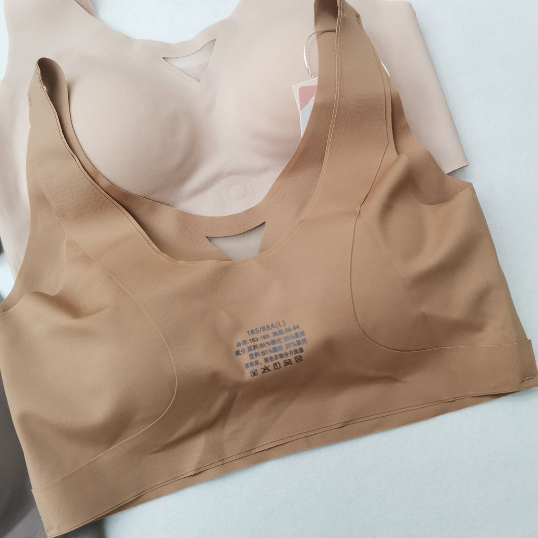 A /B / C Fixed Cup Seamless   Oversized Bra Thin Push Up  Women Underwear