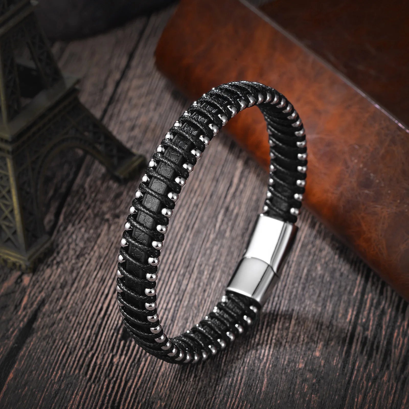 Leather Bracelet Infinity Shape Special Popular Pattern Men's Bracelet for Men Stainless Steel Jewelry Accessories Gift