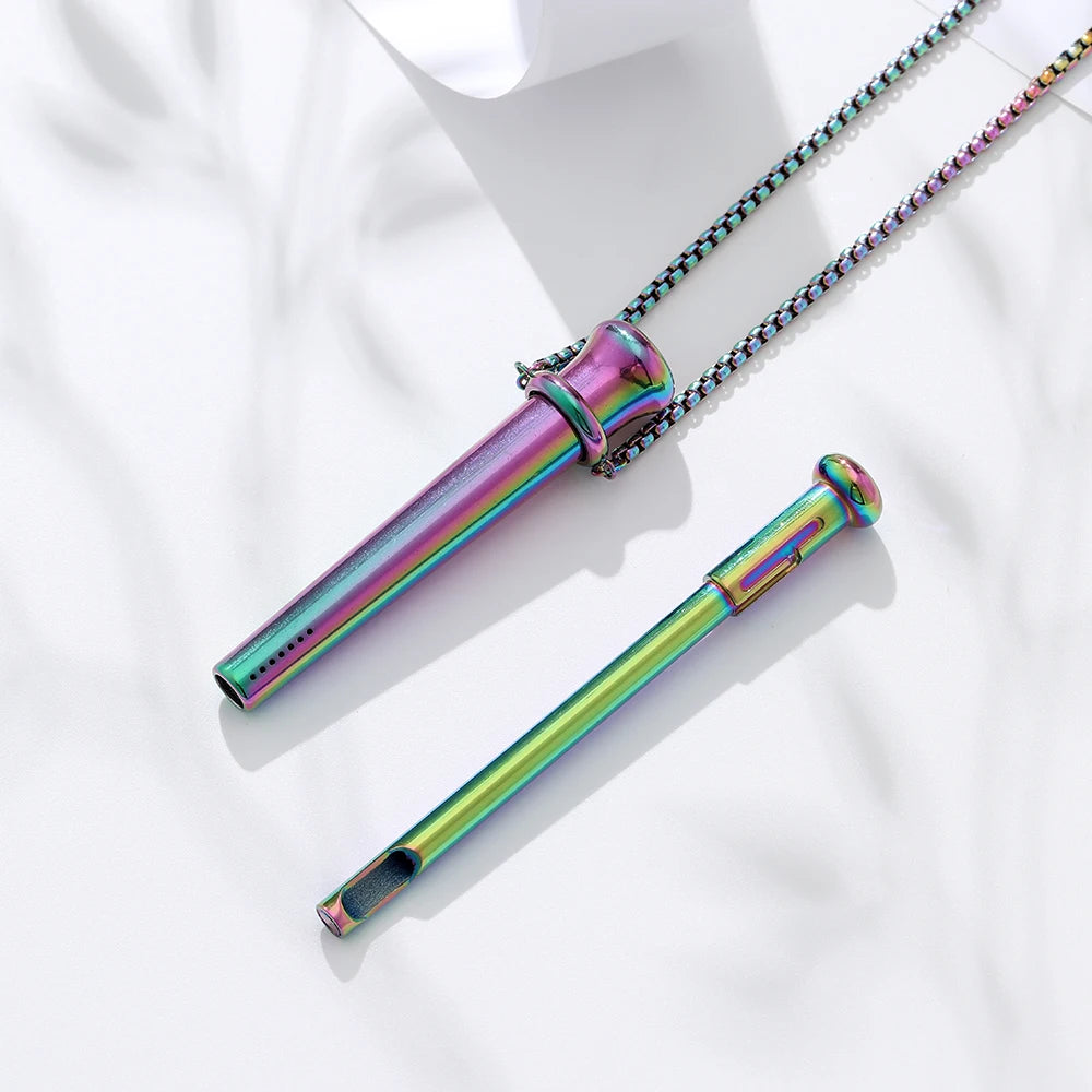 MaiLun 1pc Stress Anxiety Relief Necklace 82.5mm Length Stainless Steel Meditation Necklace Quit Smoking Anxiety Relief Necklace