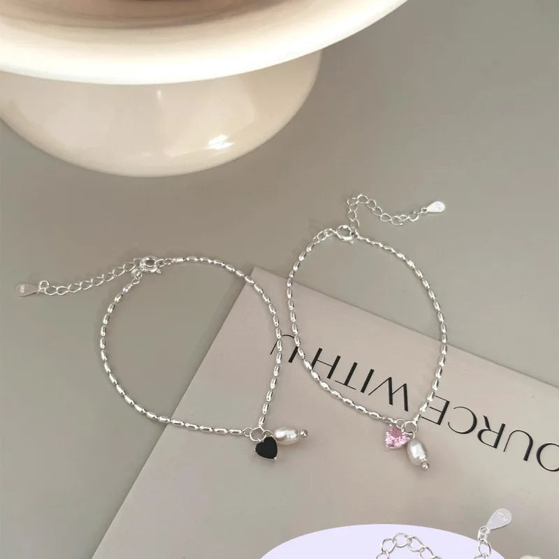 VENTFILLE 925 Sterling Silver Double Layer Pearl Bracelet for Women Girl Design Bead Korean Jewelry Dropshipping