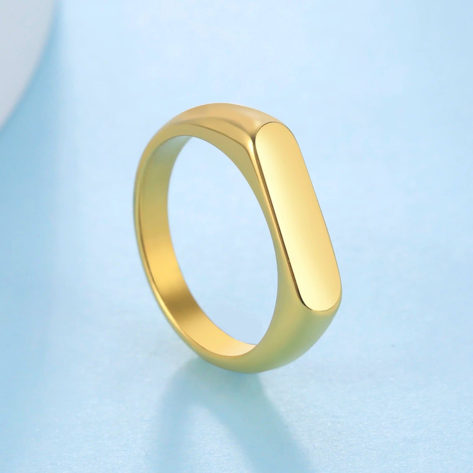 Skyrim Stainless Steel Signet Rings for Men Women Minimalist 5MM Wide Finger Rings 2025 Trend Wedding Couple Jewelry Gift Hot