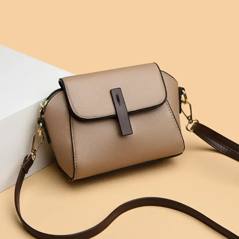 Luxury Designer Solid Color Women's Small Handbag Fashion Shoulder Messenger Bag Ladies Pu Leather Shell Crossbody Bag Bolsas