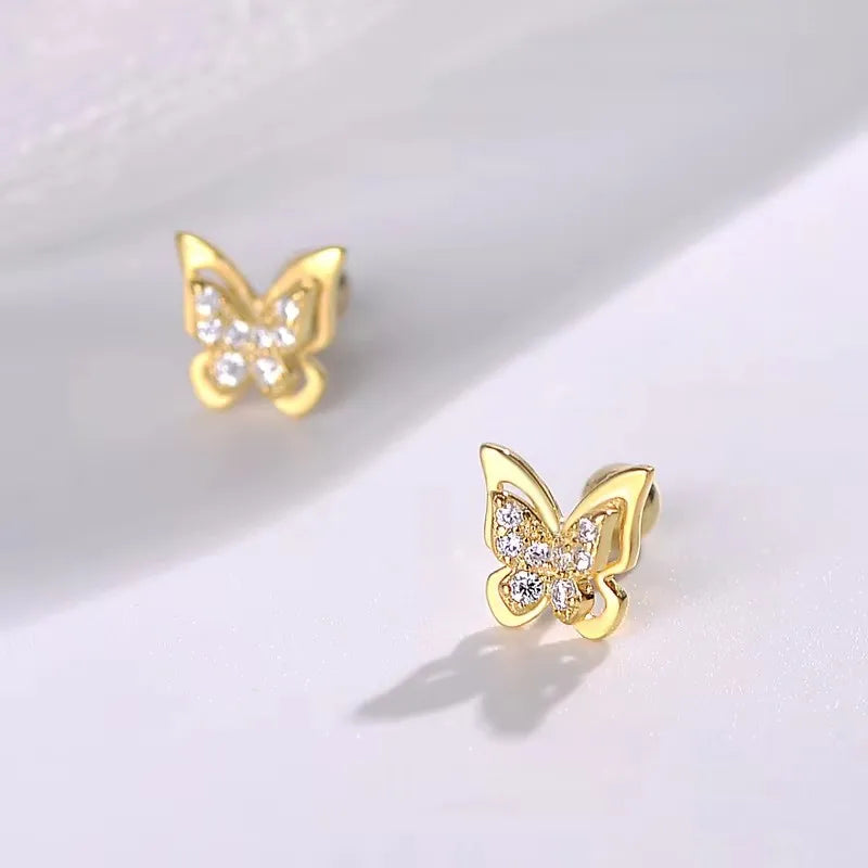 New Fashion Heart Stud Earrings for Women Hypoallergenic Screw Cartilage Helix Earring Girls Piercing Accessories Jewelry Gifts