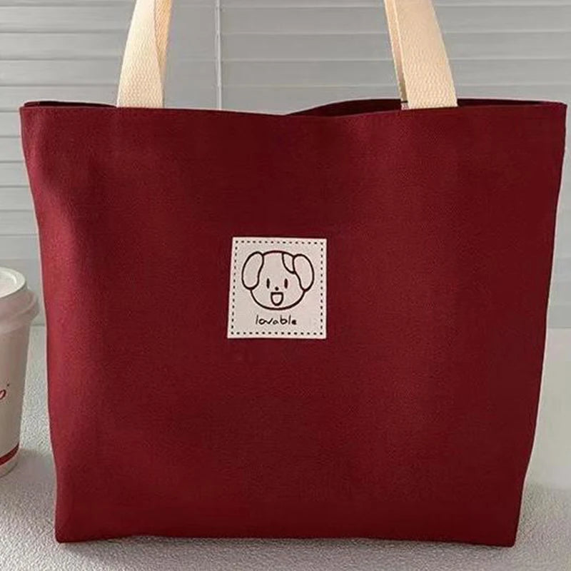Canvas Bag Women S Large Capacity Simple Shoulder Bag Commuting Handbag